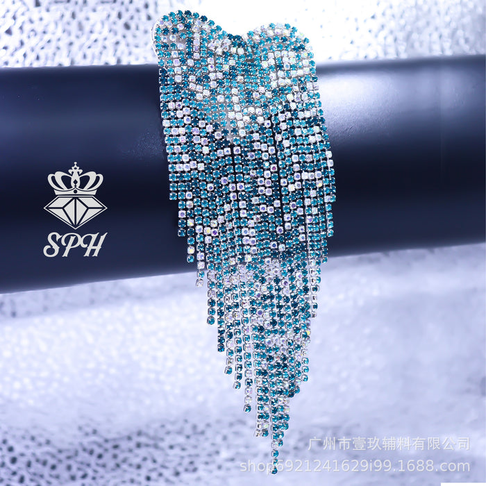 Wholesale Colorful Heart Tassel Heart-Shaped Rhinestone DIY Handmade Accessories Pendant