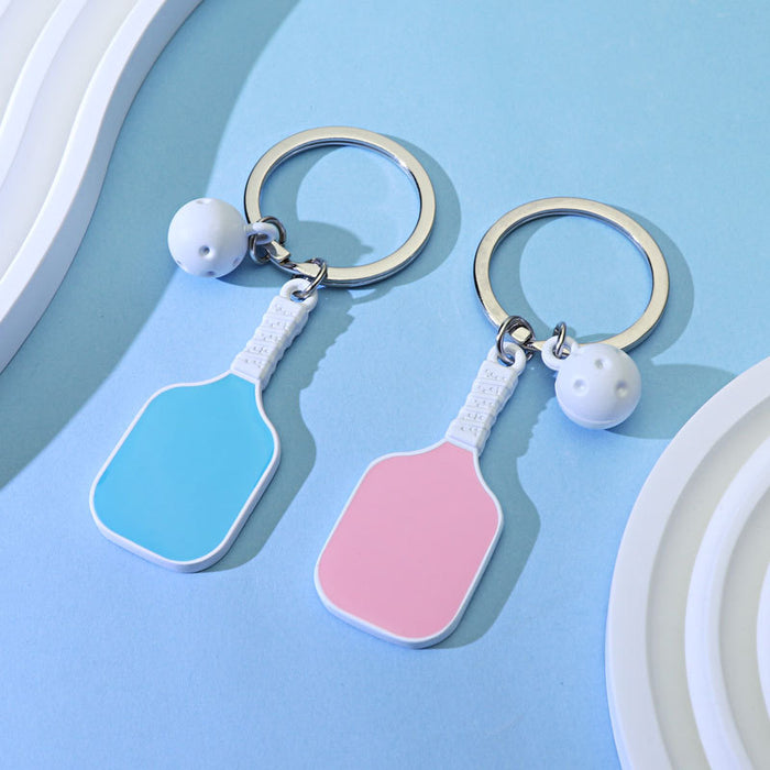 Wholesale Pickleball metal keychain car keychain pendant cultural and creative pickleball mini pickleball small gift