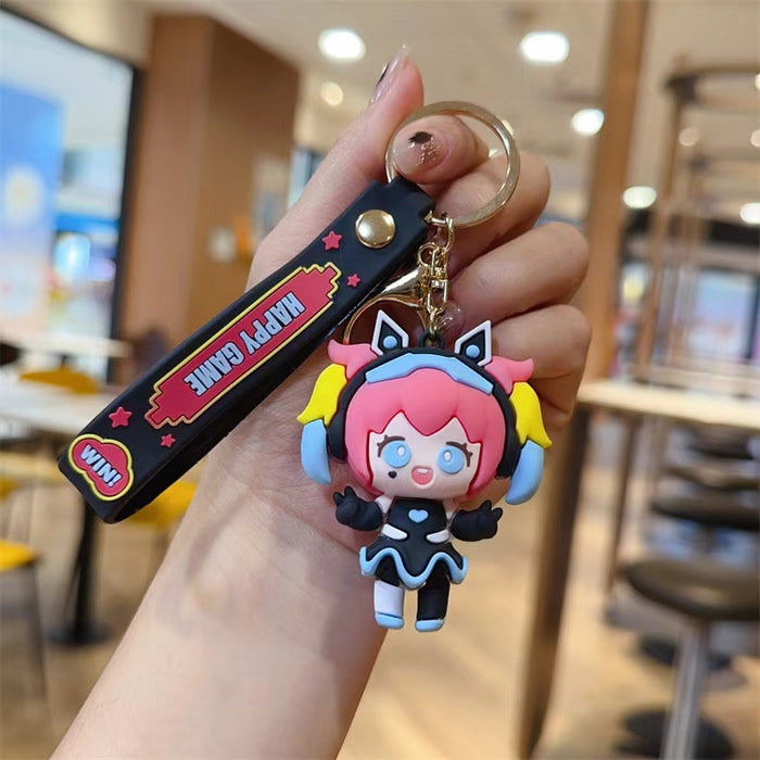Wholesale Creative Mobile Game King Hero Keychain Cute Little Black Girl Key Chain Bag Pendant