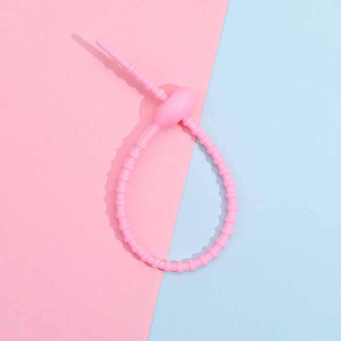 Wholesale Colorful silicone tie handmade accessories reusable keychain ring chain rope bag hanging accessories