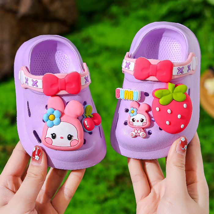 Wholesale Girls'  Croc Shoes Beach Shoes Indoor Breathable Anti-Slip Soft Children' s Sandals