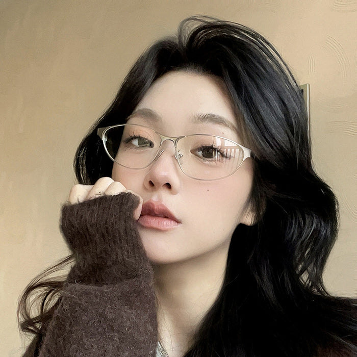 Wholesale Outdoor sports sunglasses with futuristic metal and silver edges, high-end sunglasses