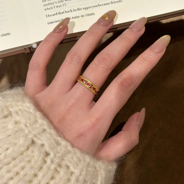 Wholesale Fashionable and exquisite ring, niche retro, light luxury temperament, versatile ring