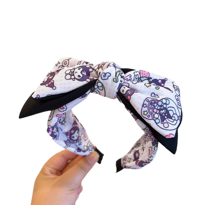 Wholesale Cartoon Cute Color Matching Temperament Double Layered Bow Headband （S） JDC-HD-Huaj020