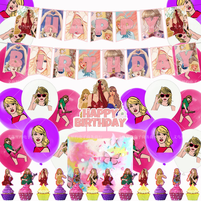 Wholesale Cardboard Flag Cake Insert Balloon Birthday Party Supplies JDC-DS-BH001