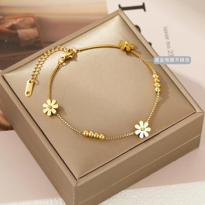 Wholesale Non-fading anklet,  trendy summer titanium steel anklet