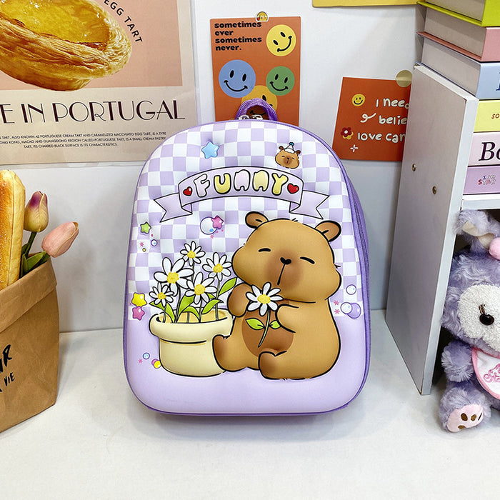 Wholesale New Groundhog Backpack Cute Kindergarten Backpack Boys and Girls Backpack Cute Cartoon Hard Shell