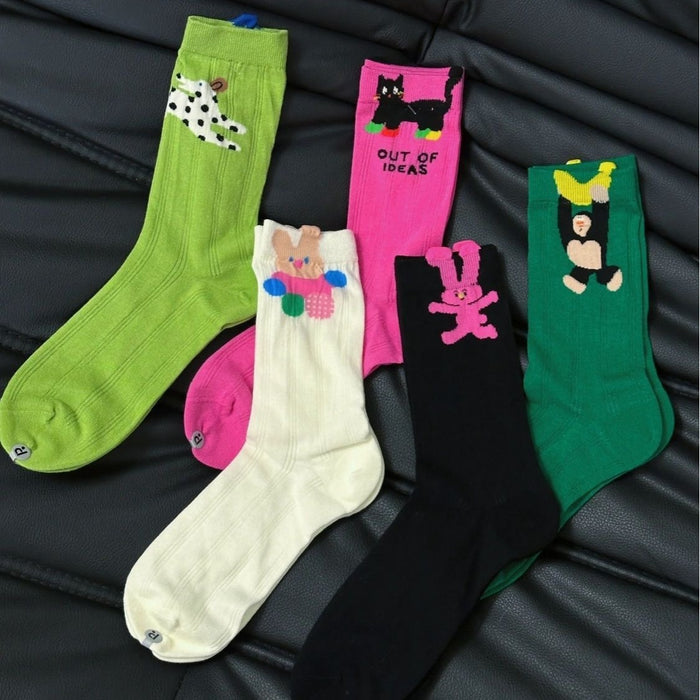 Wholesale Distinctive Socks Women's Summer Cartoon Thin Trendy Design Small Style Mid-tube Socks