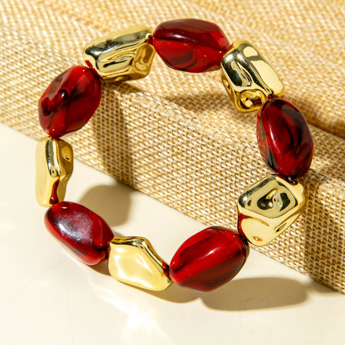 Wholesale Acrylic Beaded Bracelet Retro Ethnic Pattern Women' s Jewelry Gift MOQ≥2