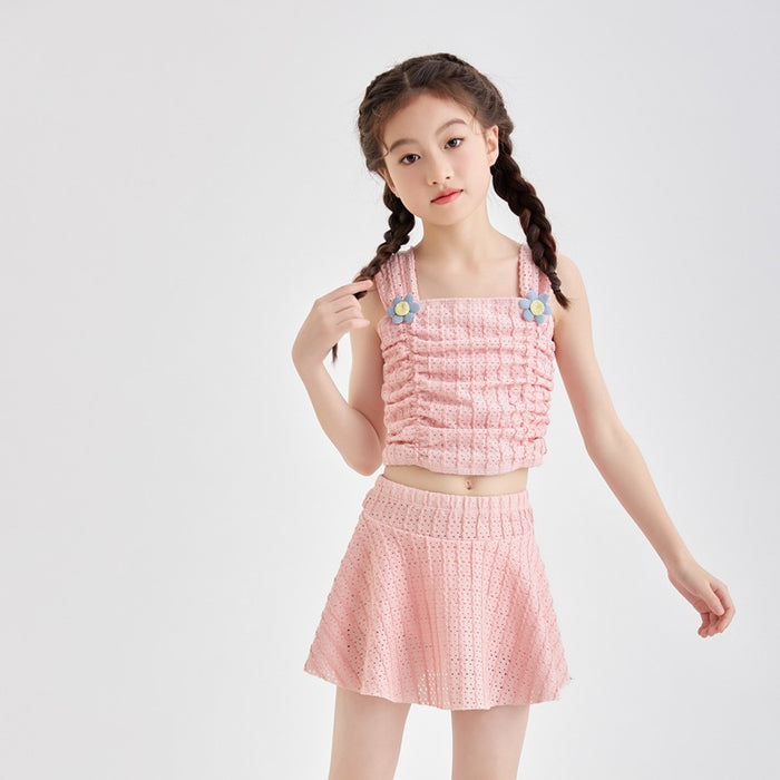 Wholesale New children's swimsuit, girls' and children's split princess skirt style mesh breathable swimsuit, hot spring beach swimsuit