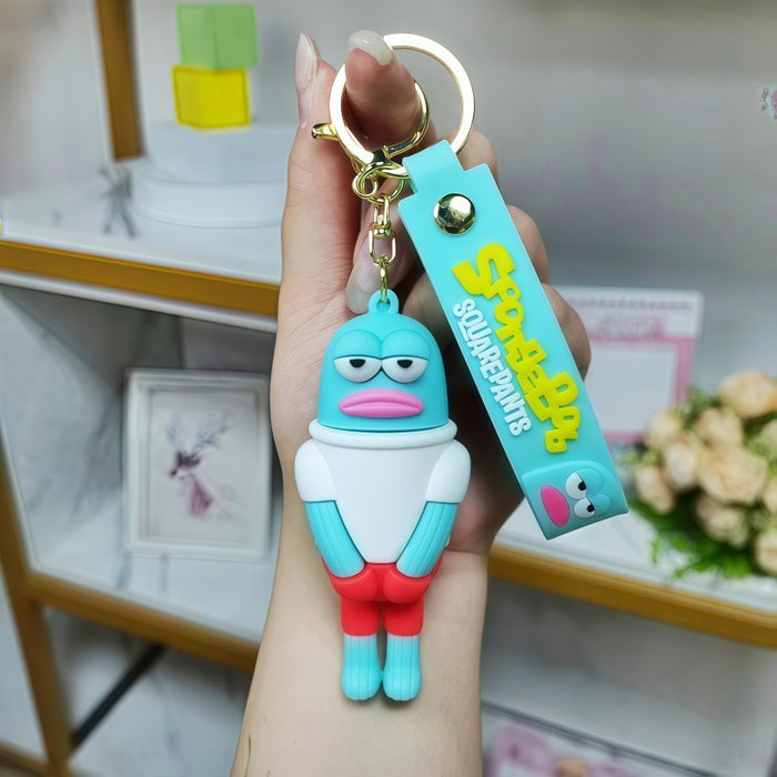 Wholesale Metal Funny Fish Character Keychain for Bag Charm Car Key Accessory Stylish Decorative Gift MOQ≥2