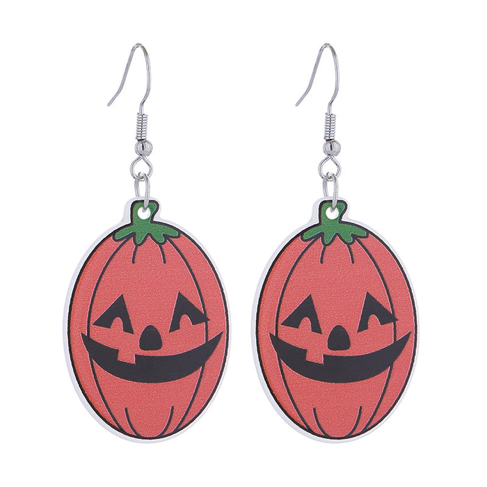 Wholesale Acrylic Pumpkin Head Luminous Earrings  Funny Horror  Earrings