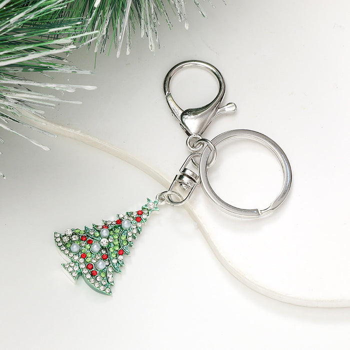 Wholesale Electroplated Metal Christmas Keychain – Gold  Pendant Gift Bag Charm