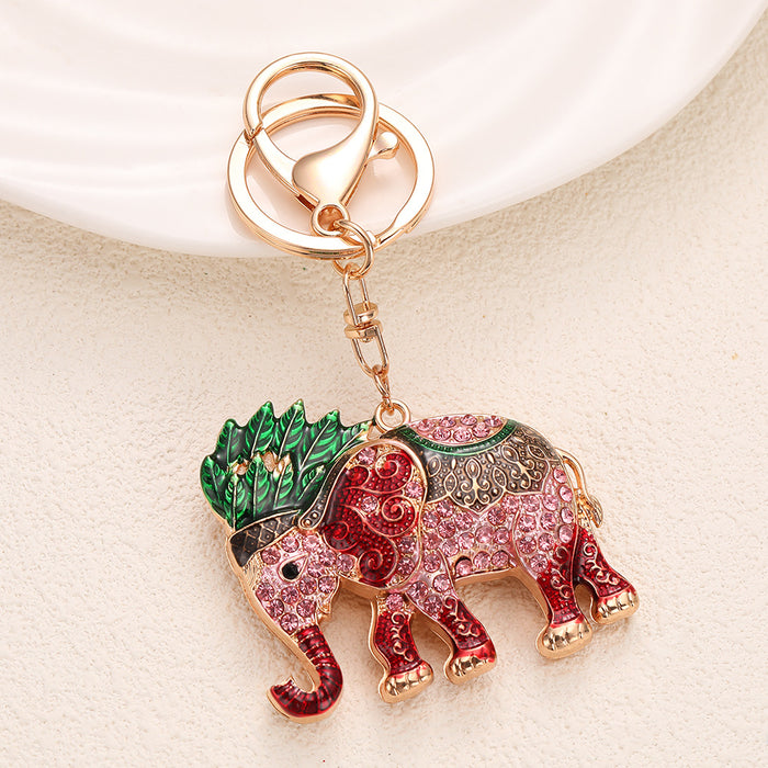 Wholesale Elephant Rhinestone Keychain Decorative Fashion Accessory