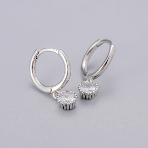 Wholesale Round Zircon Row of Diamond Earrings