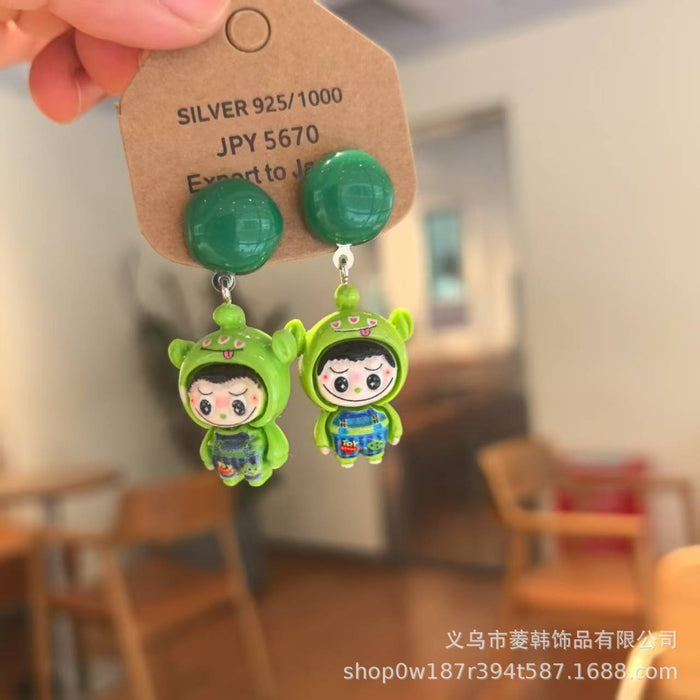 Wholesale Handmade new silver needle fun earrings ear clip niche design