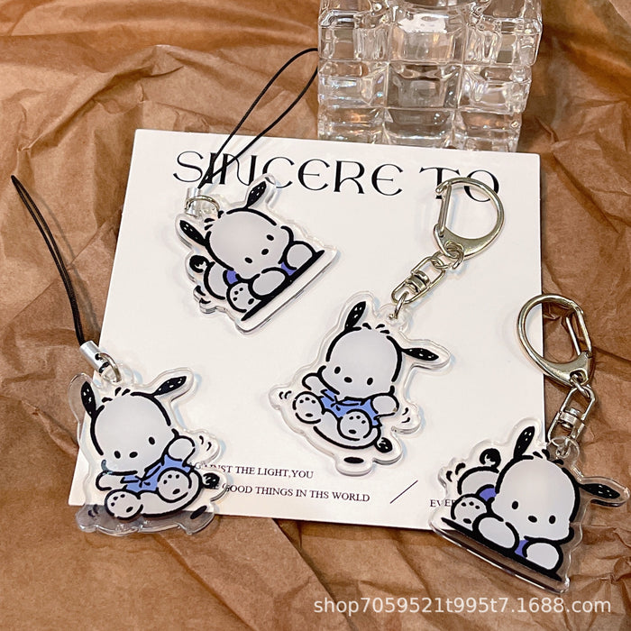 Wholesale acrylic double-sided double-layer key chain cute small ornaments