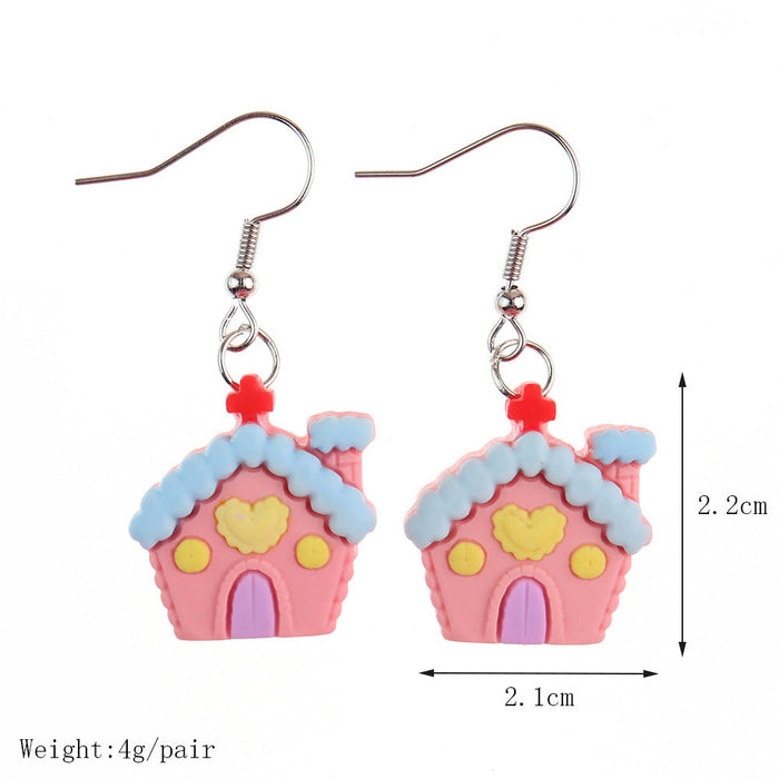 Wholesale Earrings Resin Christmas Cute Cartoon JDC-ES-niqing005