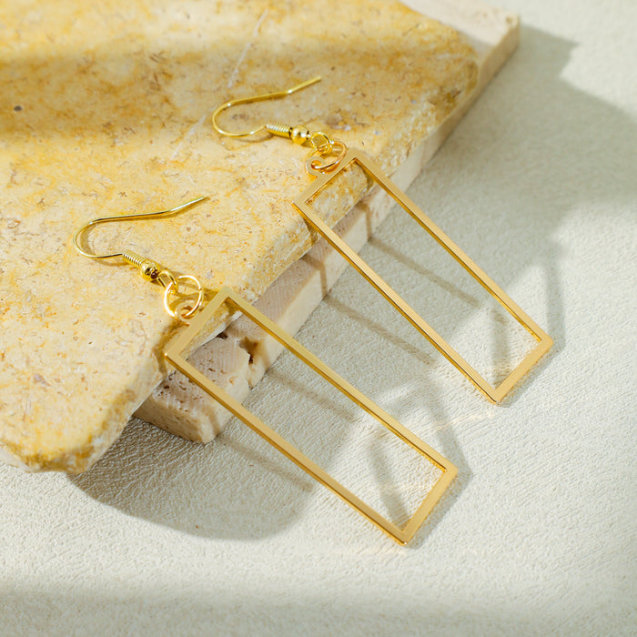 Wholesale Simple matte gold versatile earrings with high-end feel, trendy geometric earrings, earrings, pendants, accessories