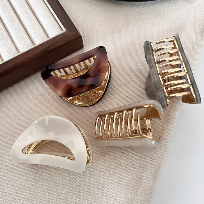 Wholesale Exquisite small clip, simple half zip hair clip, high-end retro leopard print shark clip headband