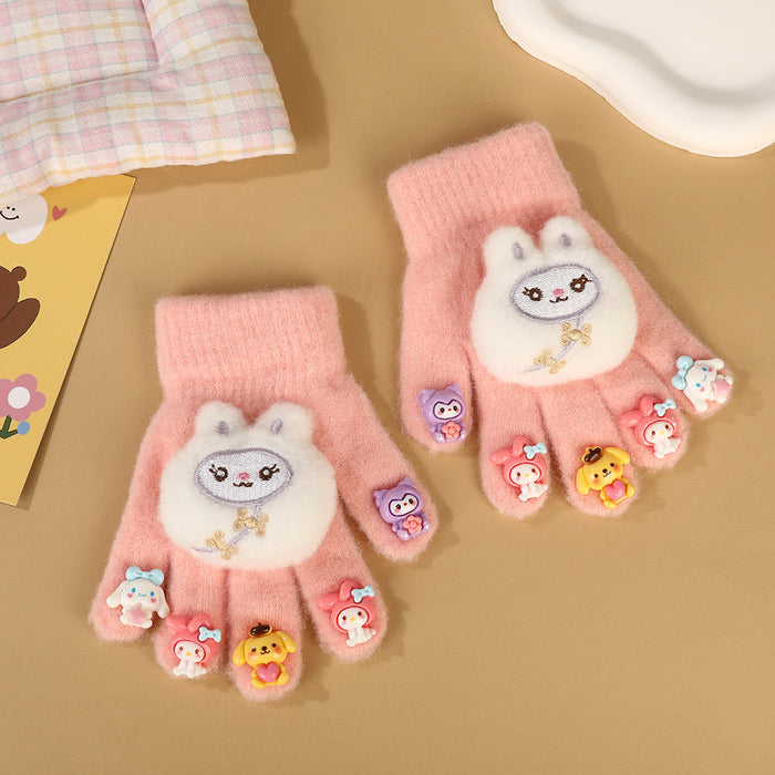 Wholesale Children Cute Cartoon Rabbit Knitted Gloves