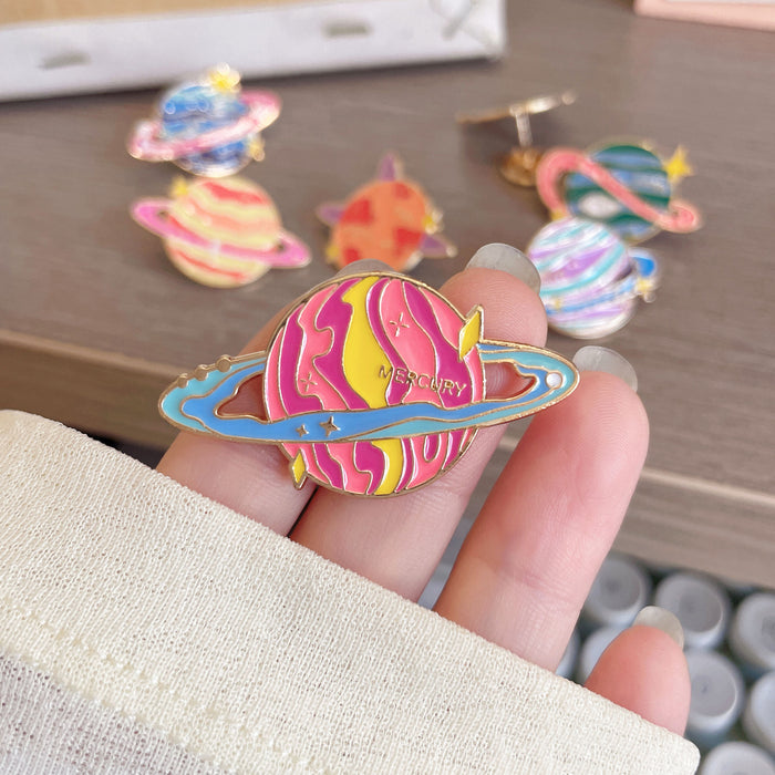 Wholesale Planet Series Eight Major Planets Metal Brooch