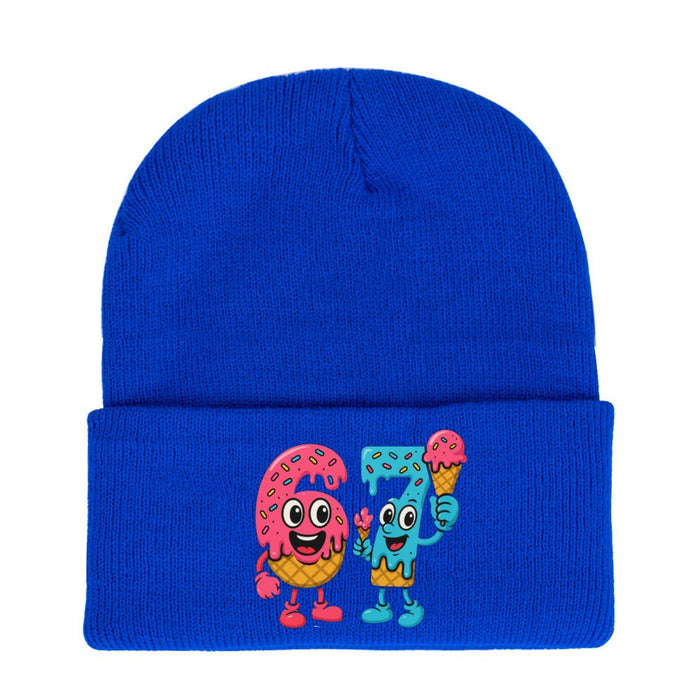 Wholesale Letter pattern knitted hat wool hat warm hat