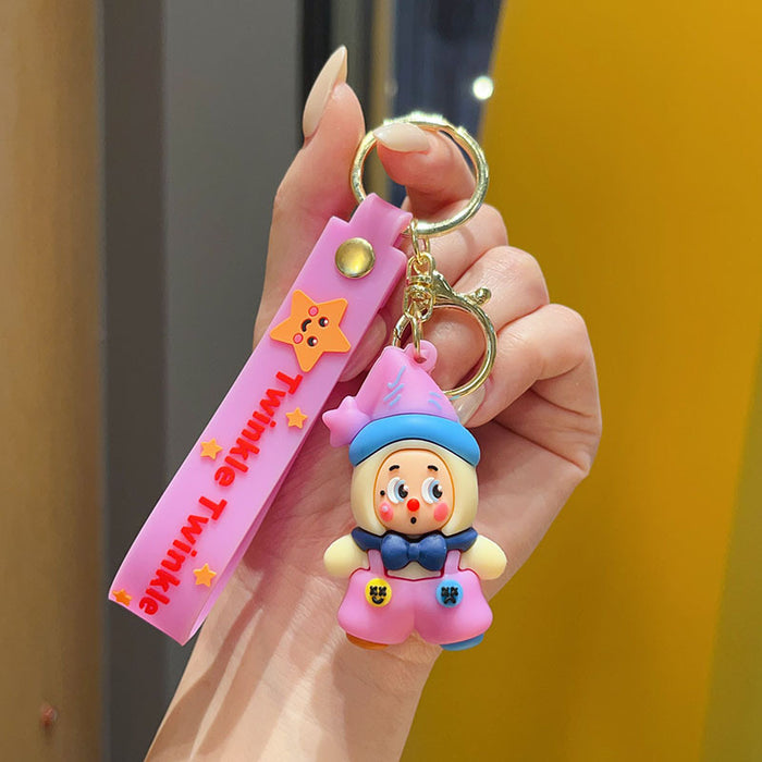 Wholesale Cartoon Star Character 3D PVC Keychain Bag Charm Stylish Student Backpack Pendant Birthday Gift Boutique Resale