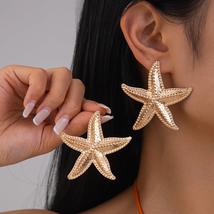 Wholesale Jewelry Party Exaggerated Star Earrings Personalized Metal Earrings