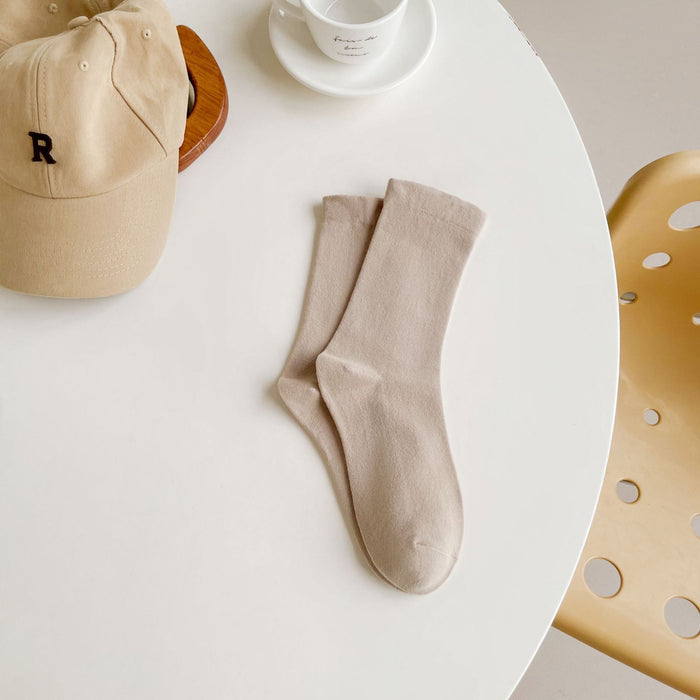 Wholesale White pile socks, mid tube socks, pure cotton, all cotton, elastic mouth socks, boneless long tube socks