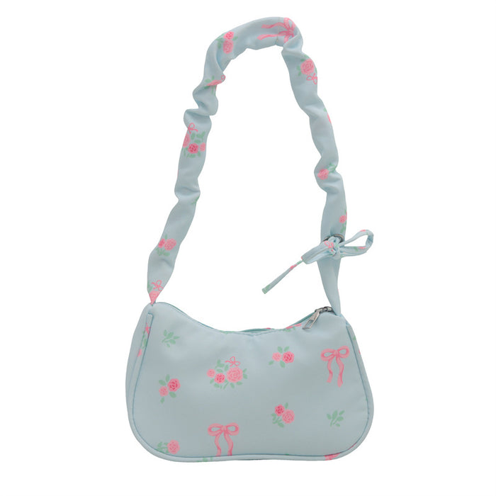 Wholesale Ruched Floral Underarm Shoulder Bag
