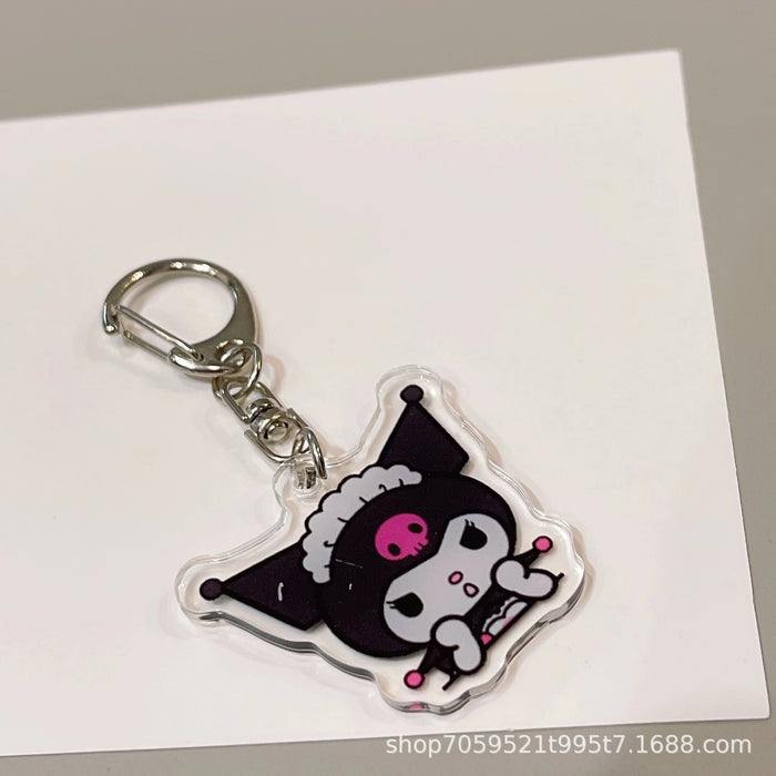 Wholesale Double-sided Keychain Cute Cartoon Book Bag Pendant Transparent Pendant Acrylic Keychain for Men and Women