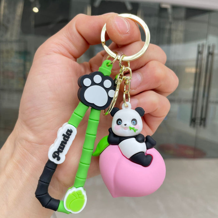 Wholesale Fruit Panda Keychain Keychain Backpack Pendant Doll Grabbing Machine Doll