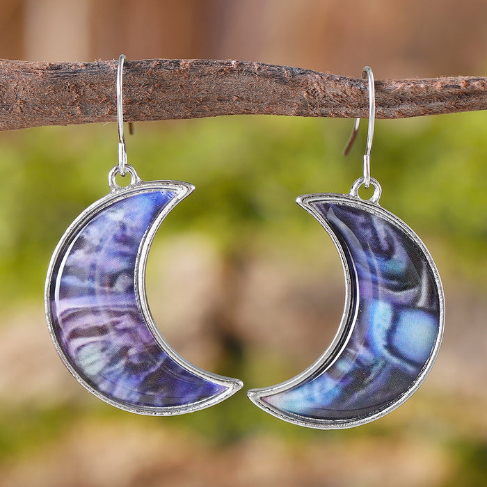 Wholesale Retro geometric star and moon pendant earrings niche advanced all-match earrings