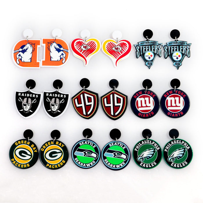 Wholesale Football League Exaggerated Earrings