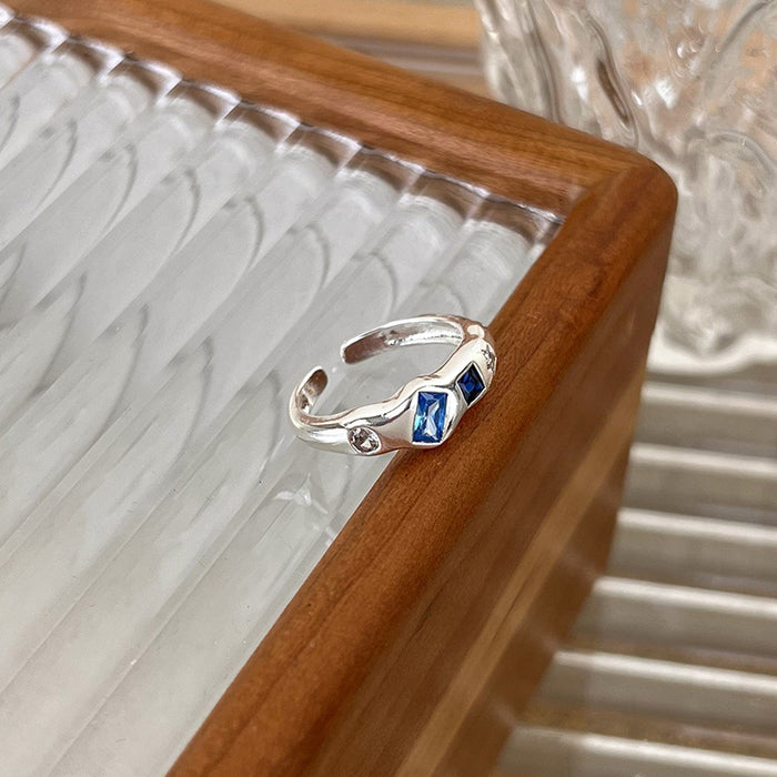 Wholesale Irregular colored zircon ring with a niche design, personalized simplicity, and versatile temperament