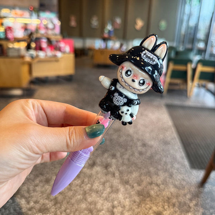 Wholesale Cartoon Smiley Funny Flash Diamond Push Ballpoint Pen Black