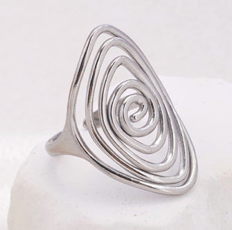 Wholesale A luxurious geometric stainless steel ring