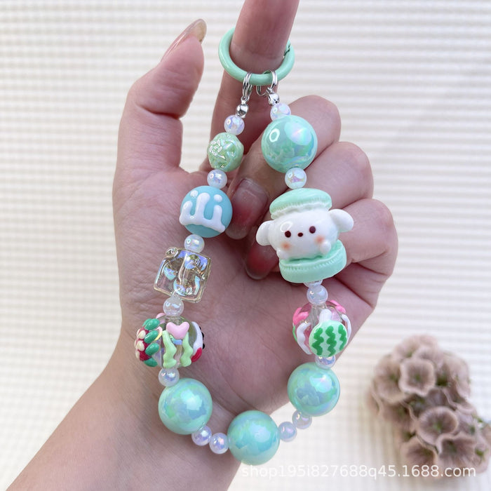 Wholesale Creative Cartoon Hand-painted Beads Mobile Phone Hanging Chain Bag Decorative Pendant DIY Accessories for Girlfriends