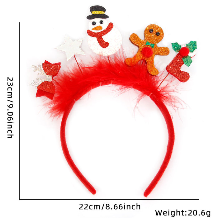 Wholesale Christmas Cartoon F Hair Hoop Plastic Reindeer Snowflake Headband Holiday Party Hair Accessory