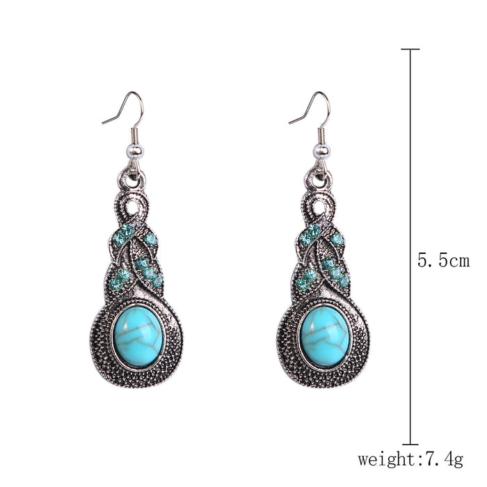 Wholesale Bohemian turquoise earrings with retro and nostalgic style earrings set