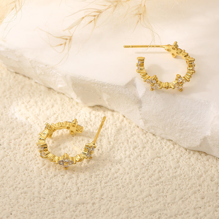 Wholesale Metallic earrings, light luxury, niche, exaggerated geometric earrings, earrings, wholesale