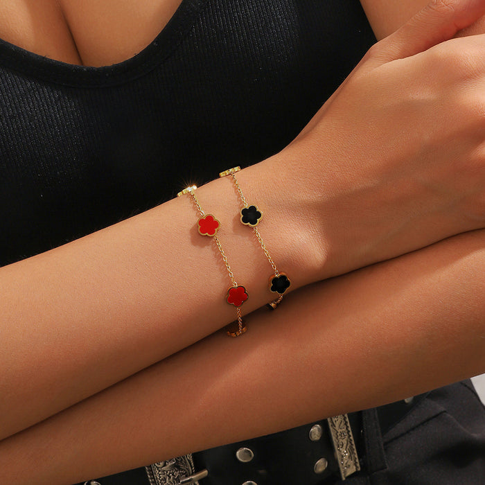 Wholesale Four Leaf Lucky Five Flower Bracelet