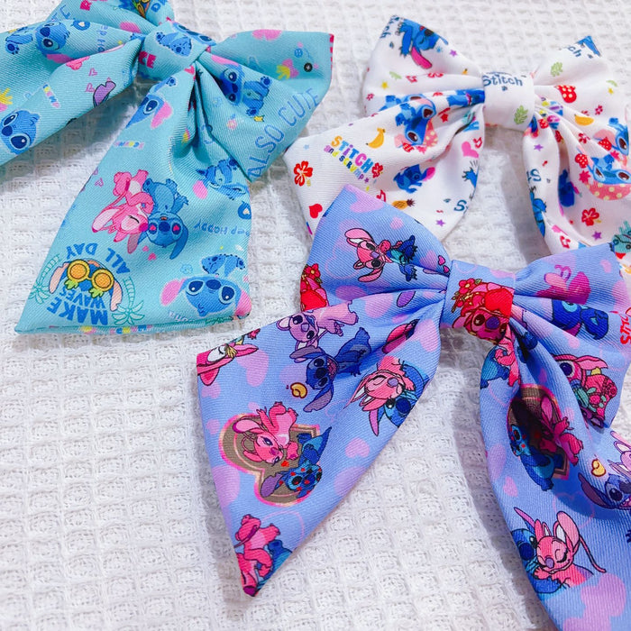 Wholesale Hair accessories girls simple bow ribbon hairpin cute blue clip