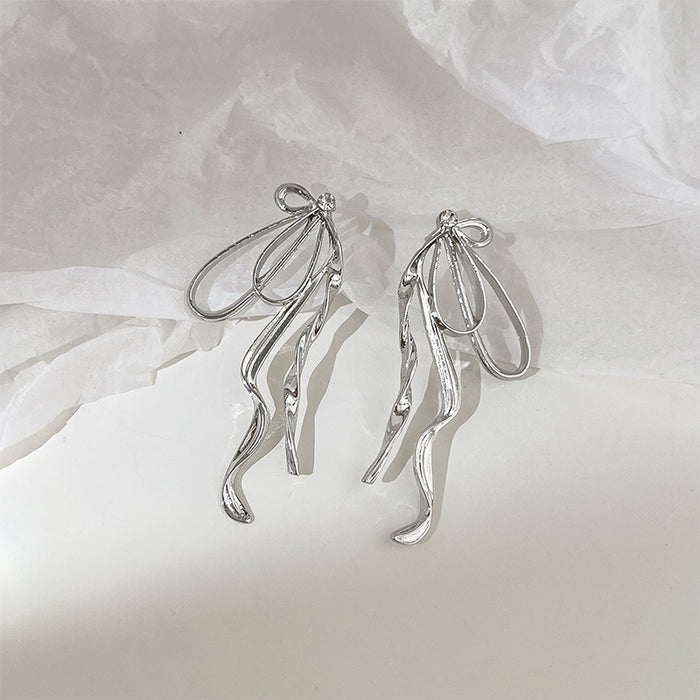 Wholesale Butterfly knot ear clip without ear hole, niche exaggerated earrings and earrings