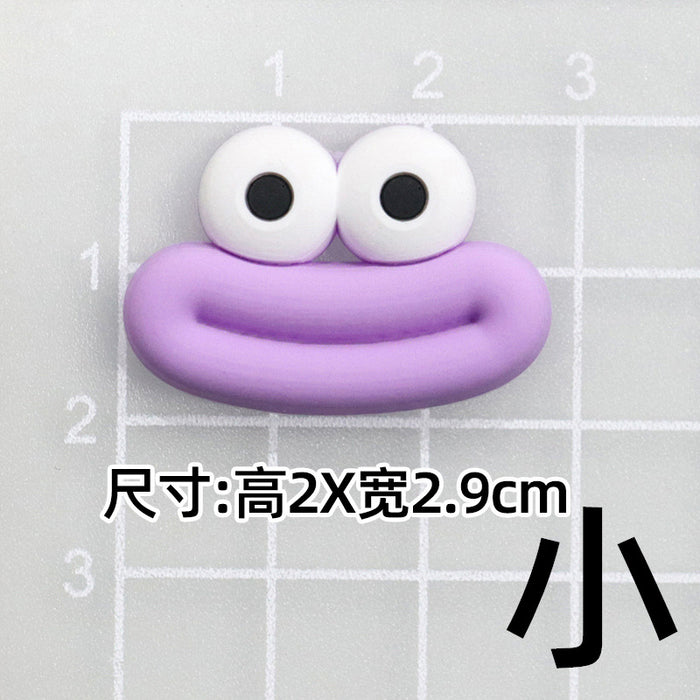 Wholesale 5pcs Big Small size cartoon sausage mouth eyes charger protective cover plush toy hairpin phone case accessories