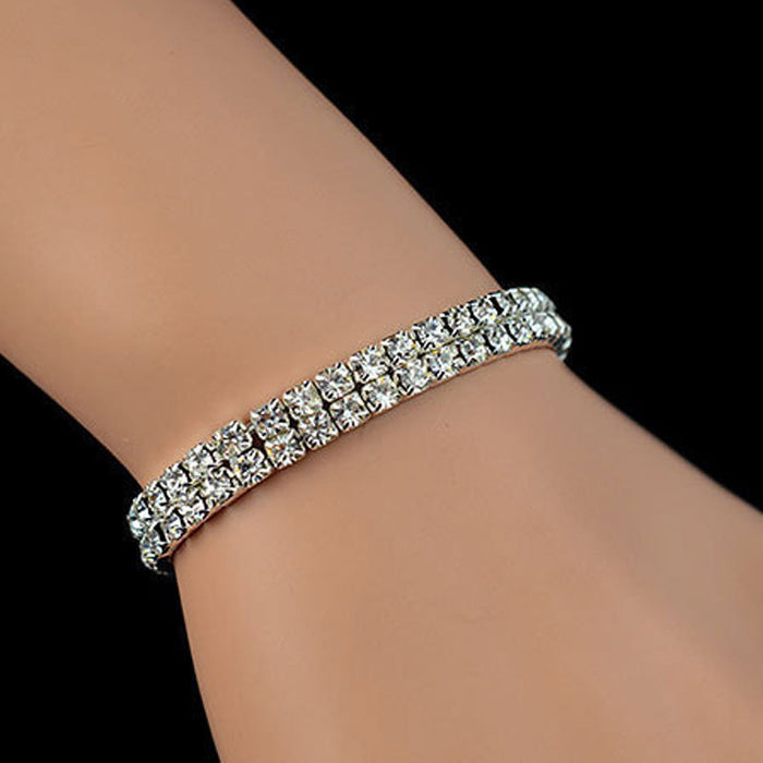 Wholesale Full Diamond Elastic Rope Bracelet Women's Water Diamond Bracelet Jewelry