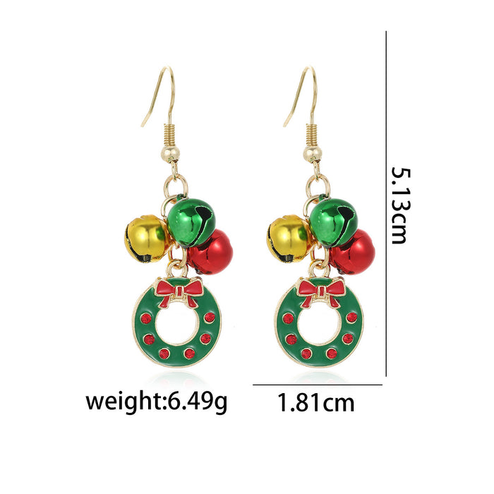 Wholesale Alloy bell snowman elk gingerbread man earrings Christmas earrings