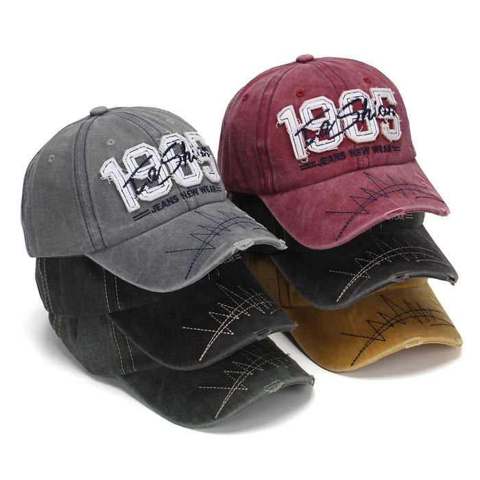 Wholesale 1985 3D Embroidered Baseball Cap Cotton Washed Curved Brim Sun Hat for Summer