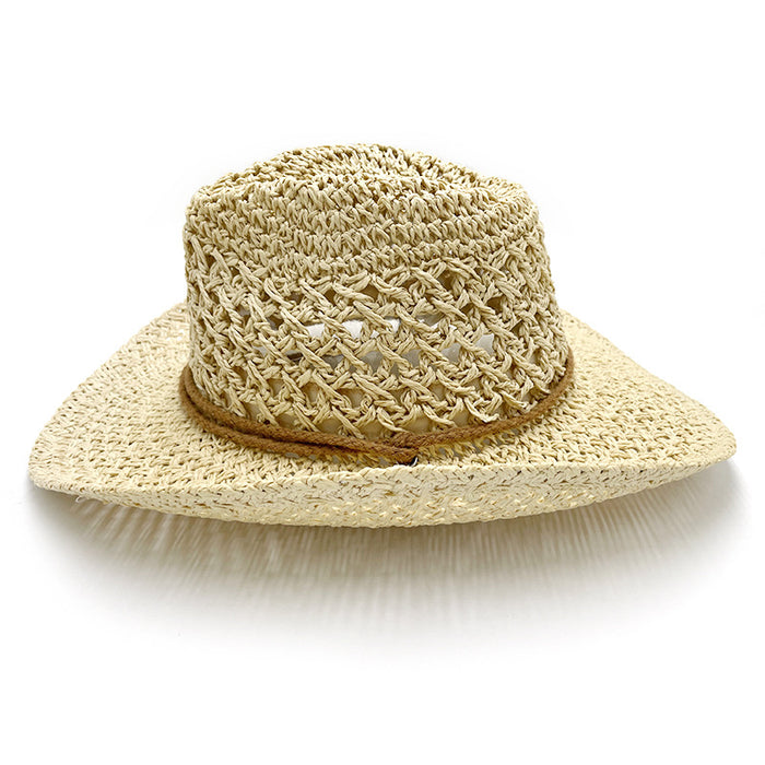 Wholesale Handmade Raffia Hat Mountaineering Camping Style Casual Outdoor Sun Hat